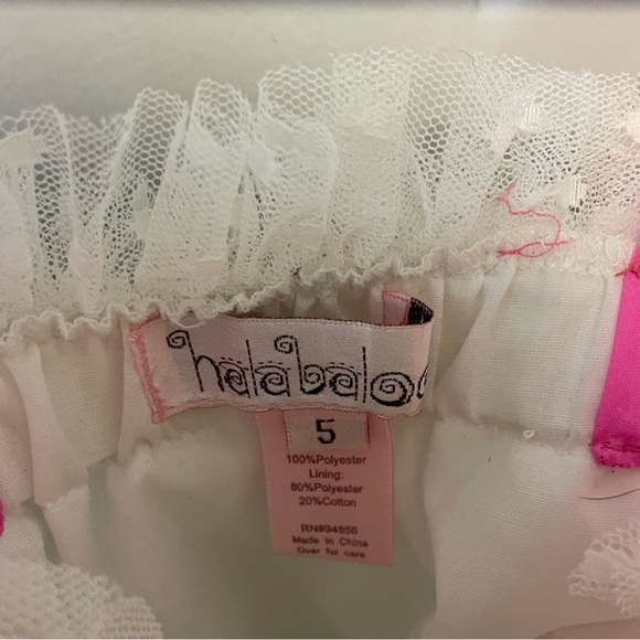 Halabaloo White Tulle Polka Dot Party Dress with Butterflies Pink Size 5 - Picture 4 of 5